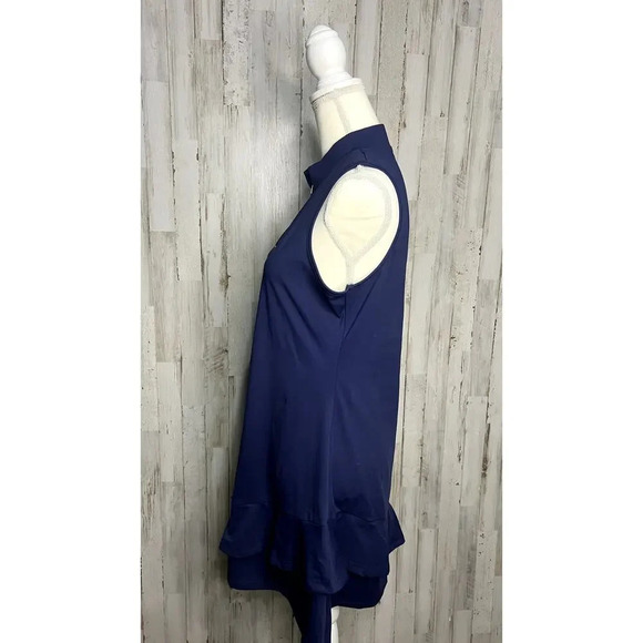 Women's Size‎ Large Sleeveless Blue Ruffle Hem Knee Length Athletic Dress - Picture 4 of 5